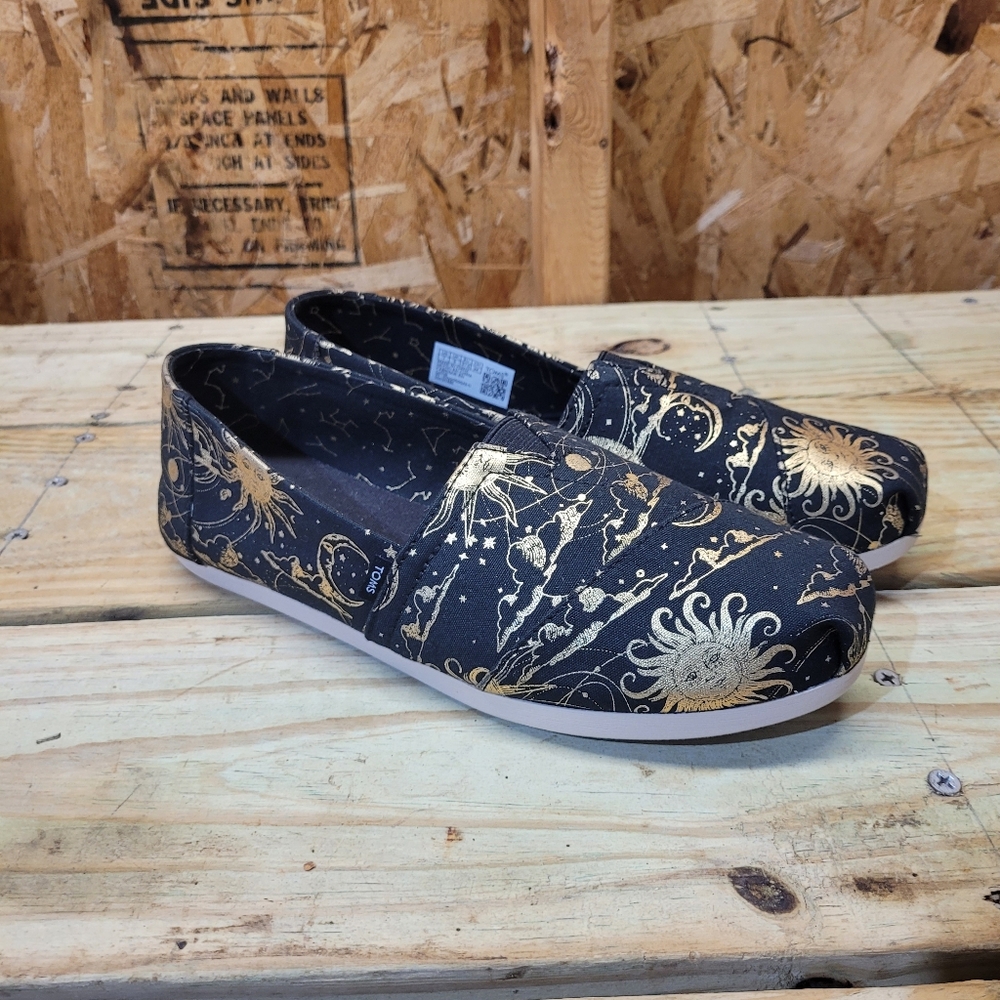 Toms Alpargata Shoes Womens Size 7 Celestial Star Sun Moon Print